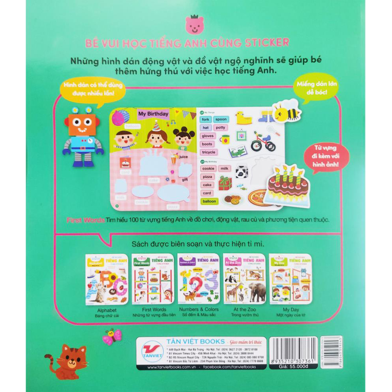 Bé Vui Học Tiếng Anh Cùng Sticker - First Words - Những Từ Vựng Đầu Tiên