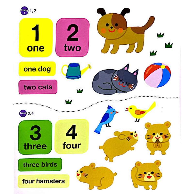 Bé Vui Học Tiếng Anh Cùng Sticker - Numbers And Colors - Số Đếm Và Màu Sắc