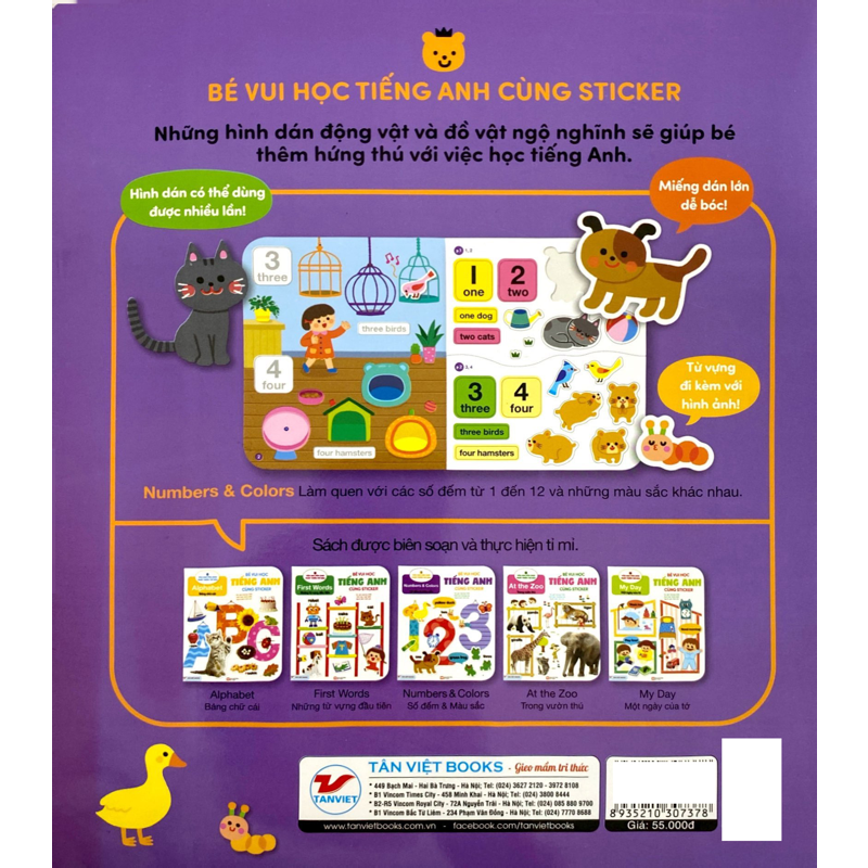 Bé Vui Học Tiếng Anh Cùng Sticker - Numbers And Colors - Số Đếm Và Màu Sắc