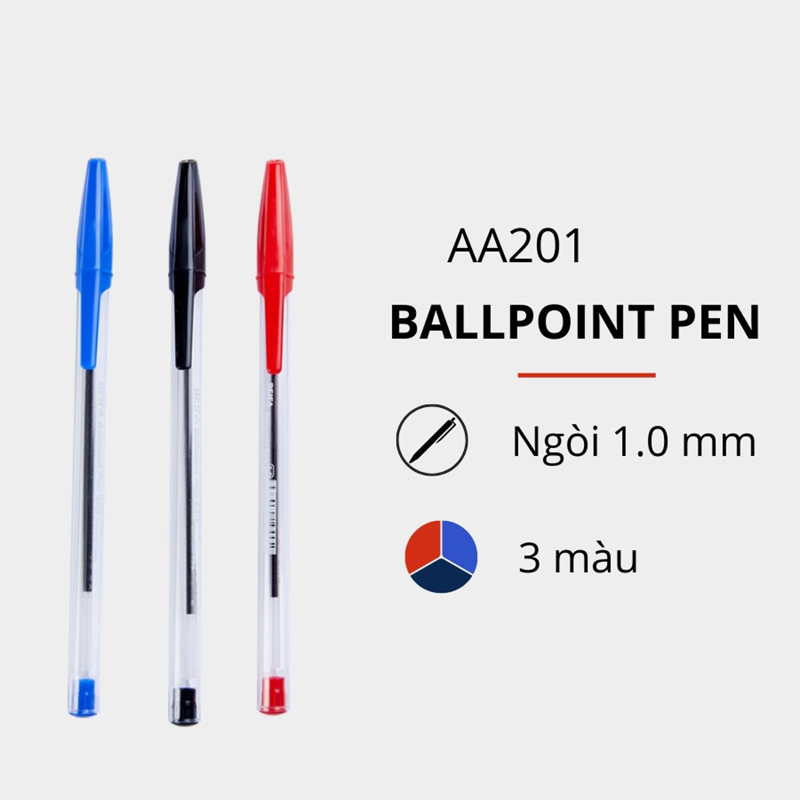 Beifa Viết Bi Ballpoint Pen 1.0mm AA201 - Đỏ