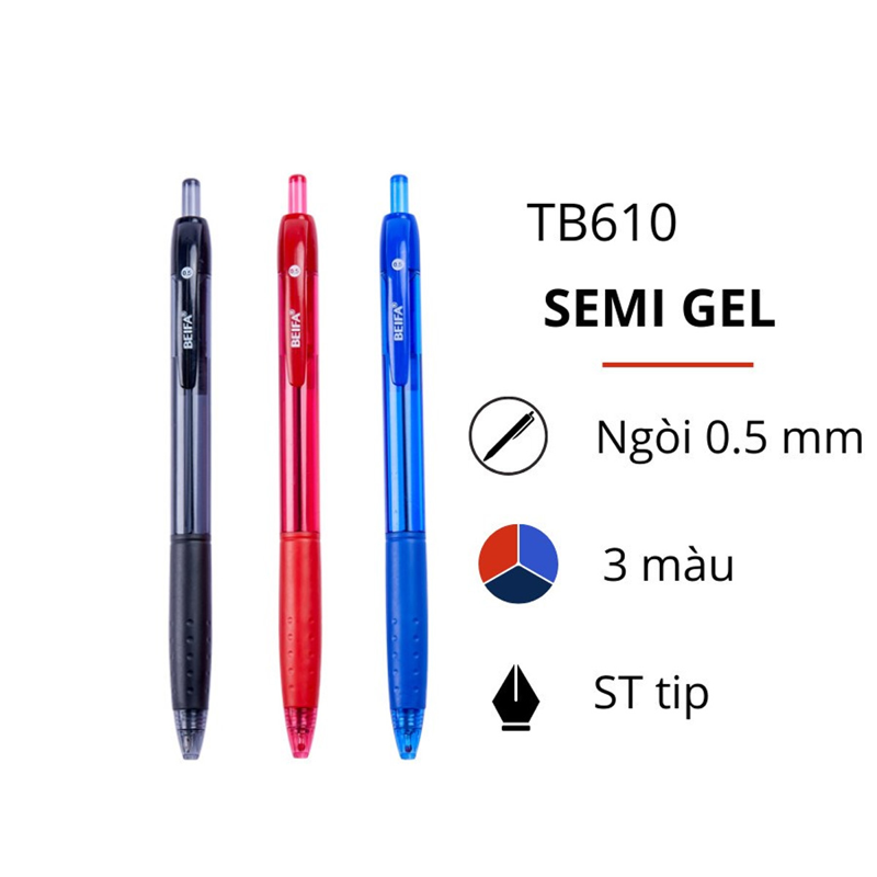 Beifa - Viết Semi Gel Pen TB610 - Xanh (0.5mm)