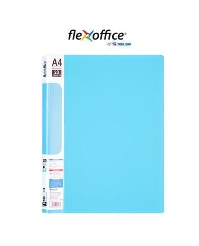 Bìa Hồ Sơ Thiên Long 20 Lá Nhựa PP FO-DB007/NĐ - Xanh Da Trời Pastel