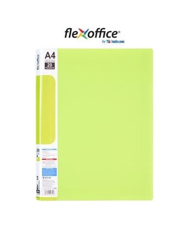 Bìa Hồ Sơ Thiên Long 20 Lá Nhựa PP FO-DB007/NĐ - Xanh Lá Pastel