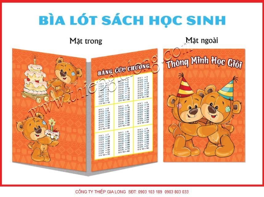 Bìa Lót Sách HS 7 Màu