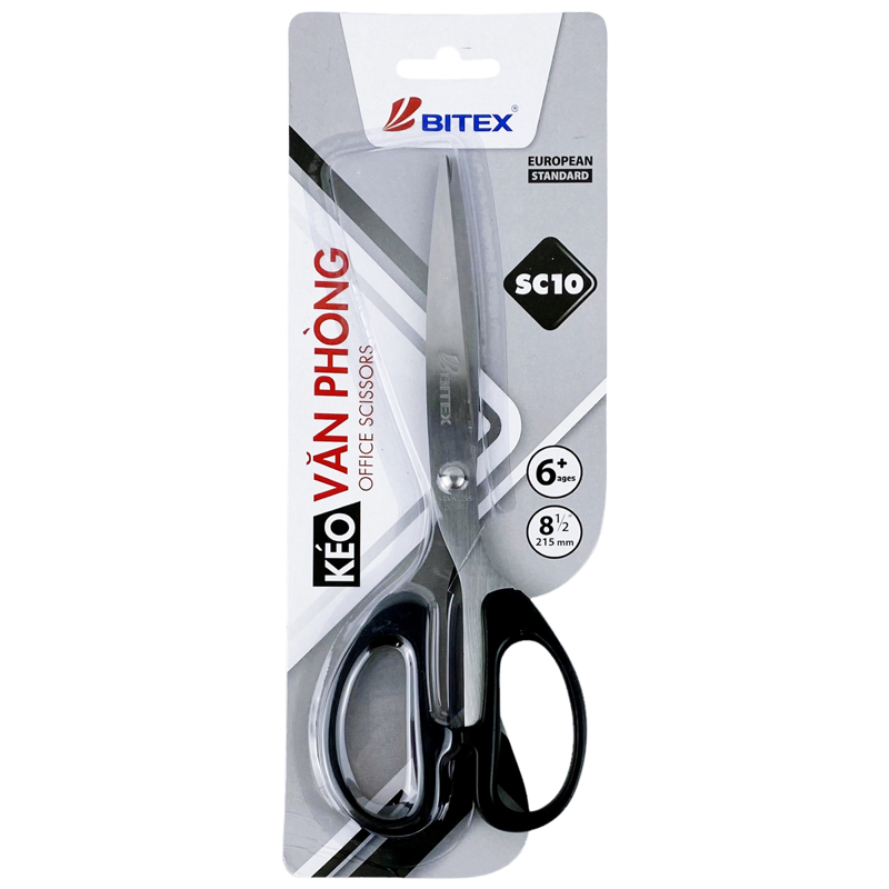 Bitex - Kéo Văn Phòng Đen 215mm SC10