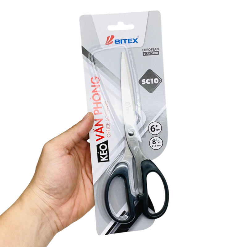 Bitex - Kéo Văn Phòng Đen 215mm SC10