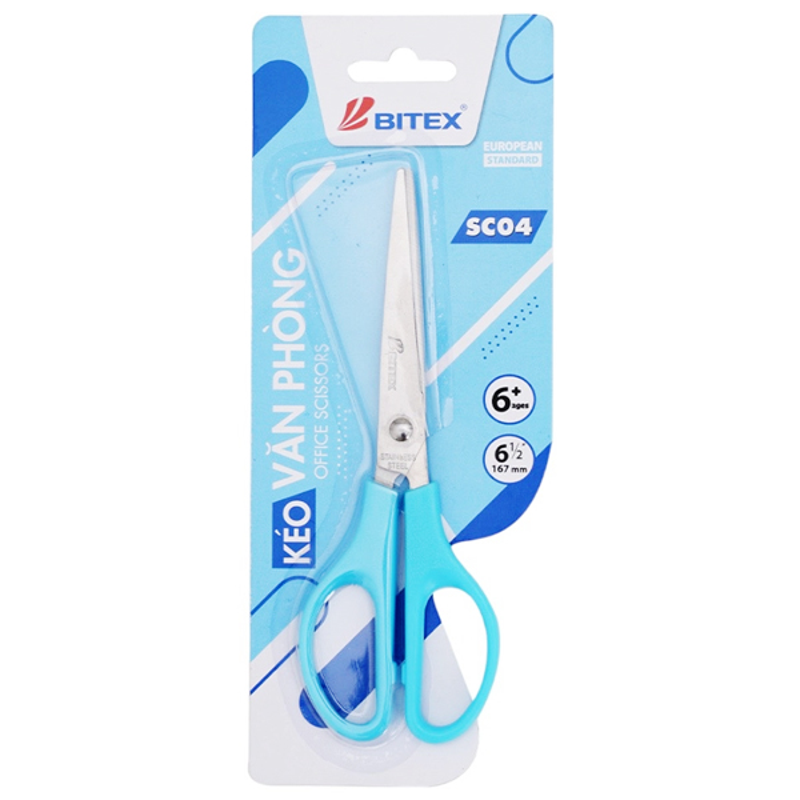 Bitex - Kéo Văn Phòng Đỏ 6 1/2'' 167mm SC04 (Giao mẫu ngẫu nhiên)
