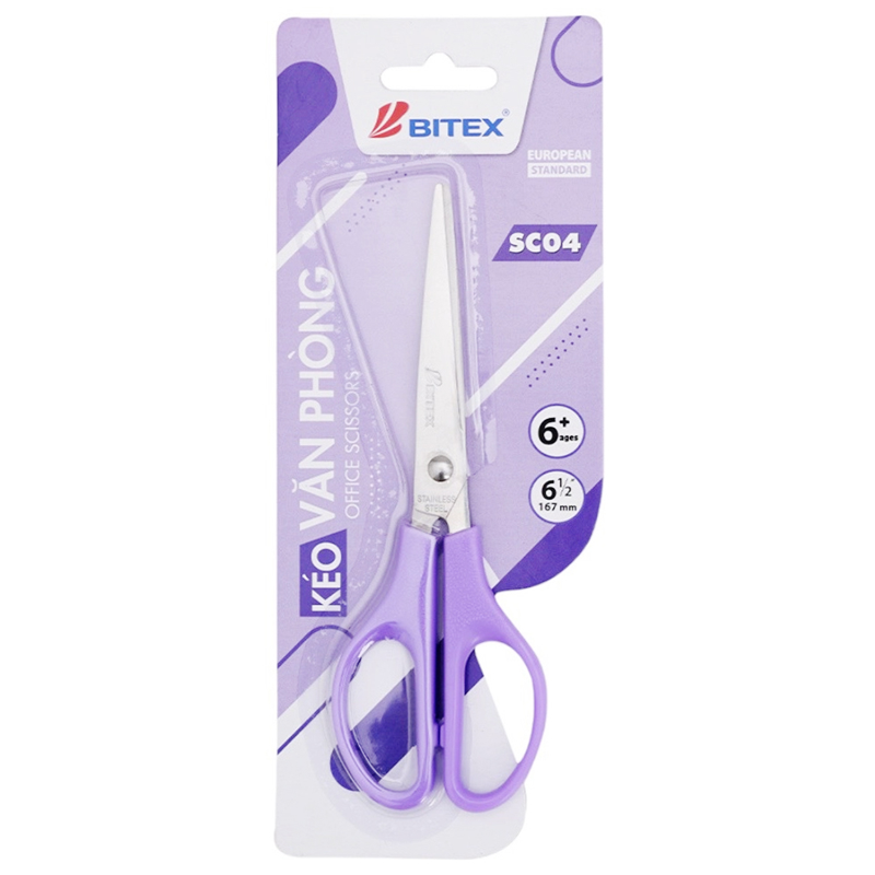 Bitex - Kéo Văn Phòng Tím 6 1/2'' 167mm SC04