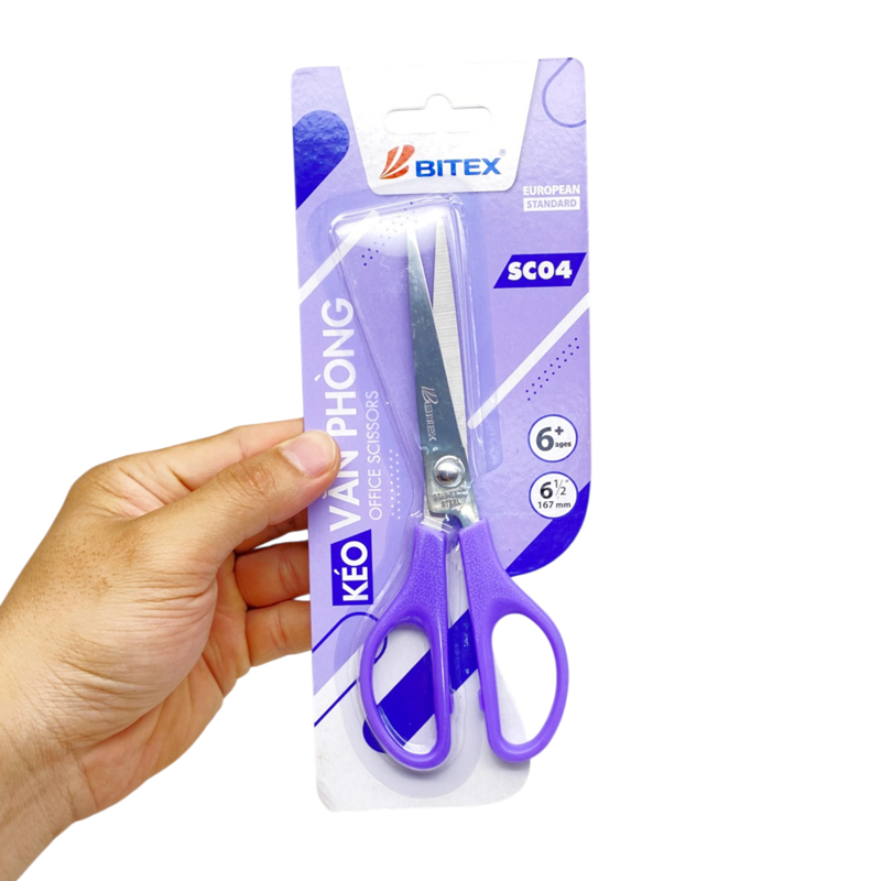 Bitex - Kéo Văn Phòng Tím 6 1/2'' 167mm SC04