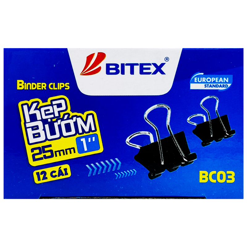 Bitex - Hộp 12 Kẹp Bướm 25 mm/BC03