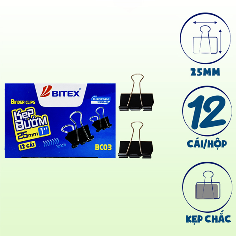 Bitex - Kẹp Bướm 41mm BC05 (Hộp 12 cái)