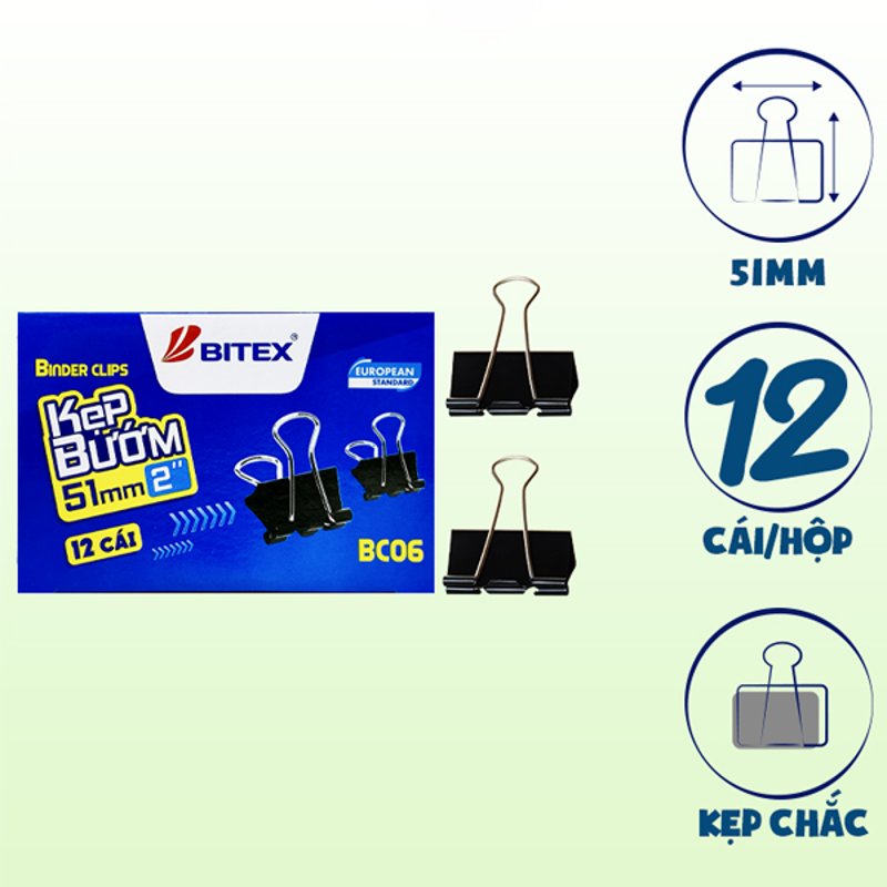 Bitex - Kẹp Bướm 41mm BC05 (Hộp 12 cái)