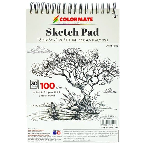 Tập Giấy Vẽ  Phác Thảo Khổ A5