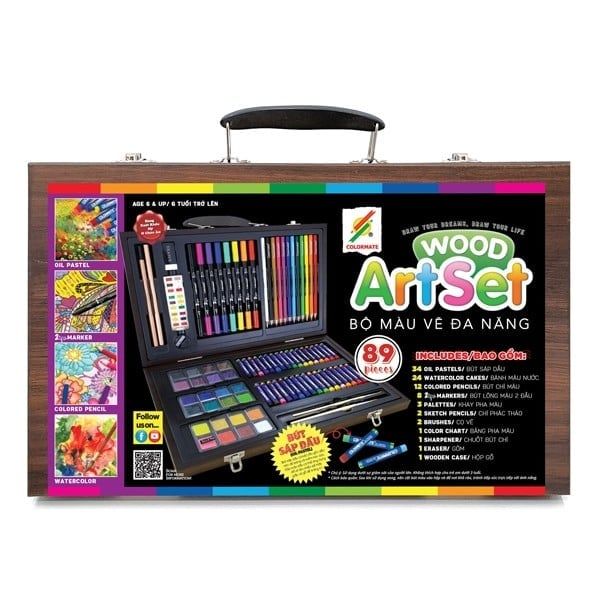 Bộ Màu Vẽ Hộp Gỗ MS 89W