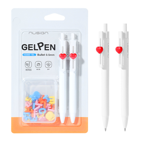 Deli - Bút Gel Ghép Chữ Mực Xanh E NS888-1BL (Bộ 2 cây)