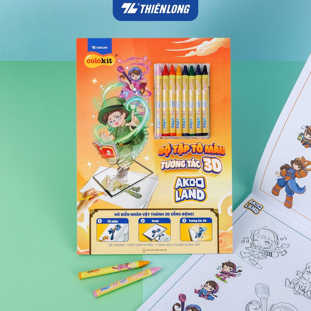 Bộ Tập Tô Màu 3D Thiên Long Colokit COB-C034/AK