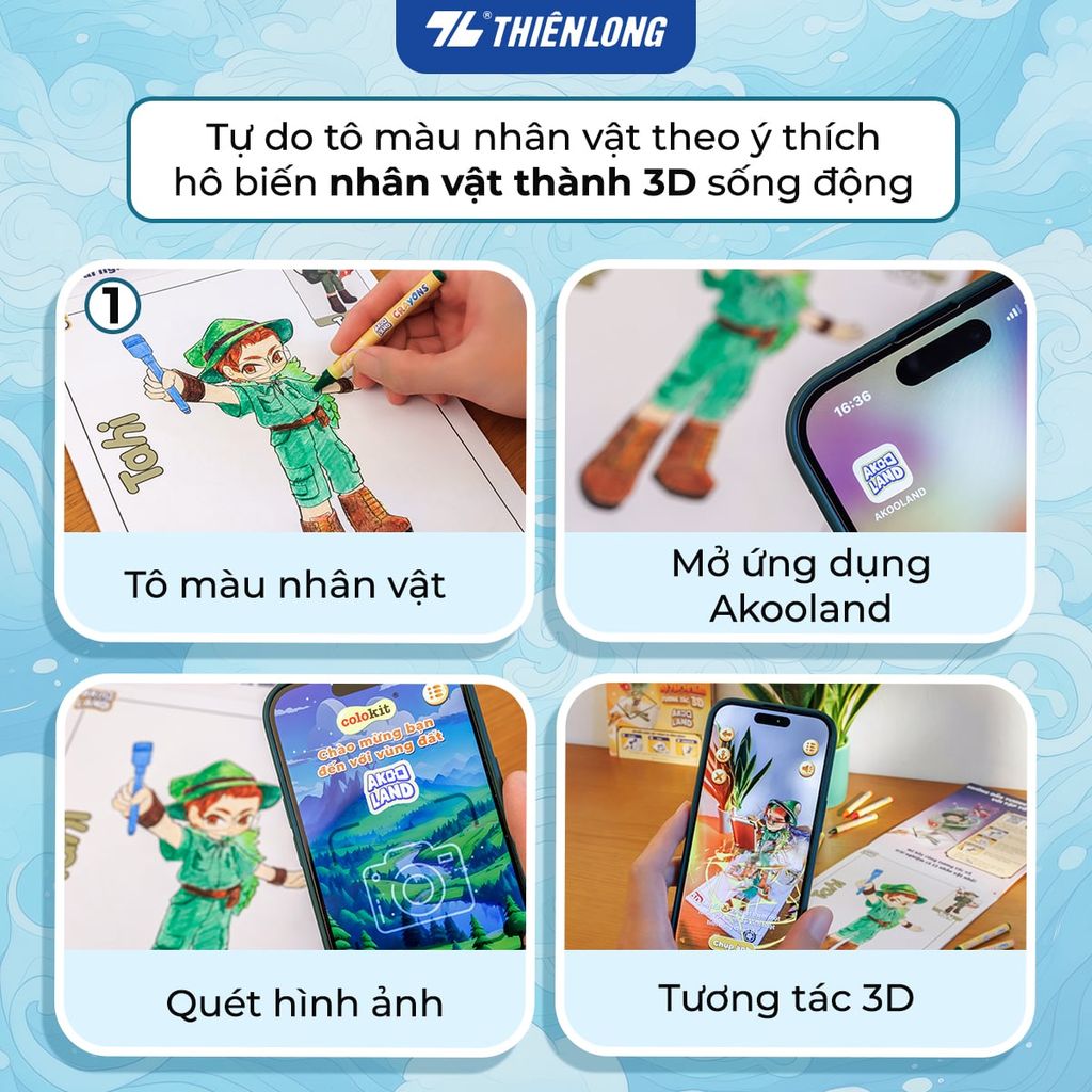 Bộ Tập Tô Màu 3D Thiên Long Colokit COB-C034/AK