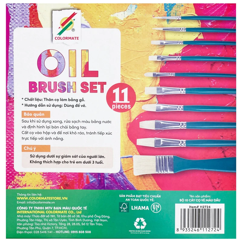 Bộ 10 Cây Cọ Vẽ Màu Dầu