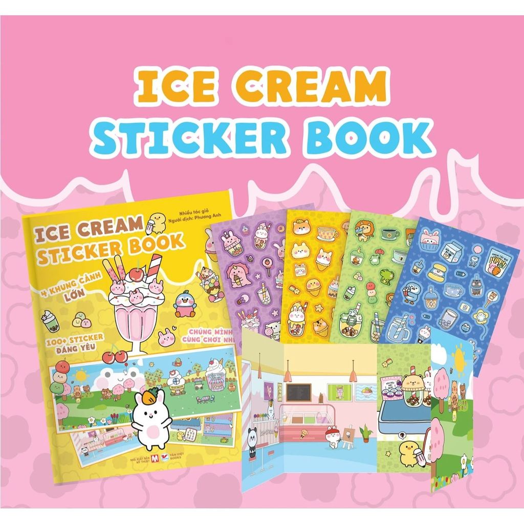 Chúng Mình Cùng Chơi Nhé - Boba Sticker Book-100+ Sticker Dễ Thương