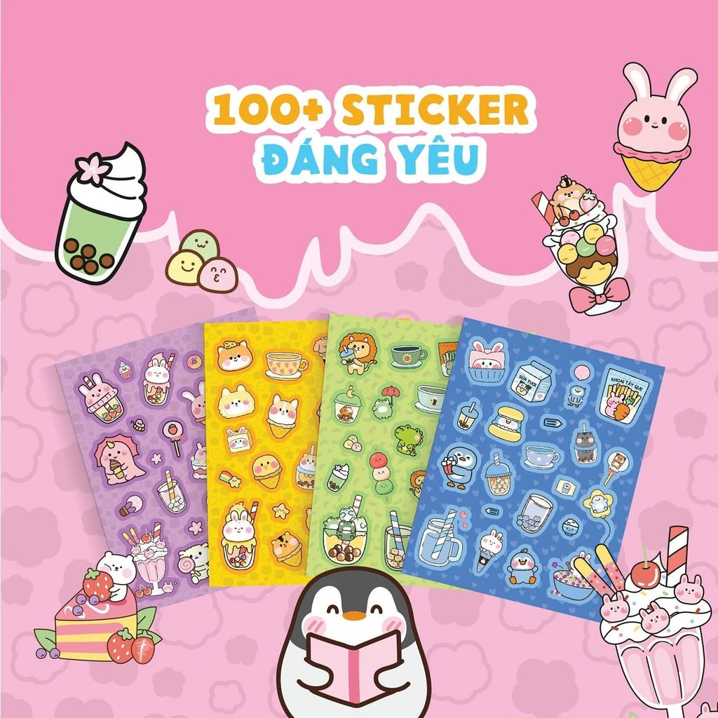 Chúng Mình Cùng Chơi Nhé - Boba Sticker Book-100+ Sticker Dễ Thương