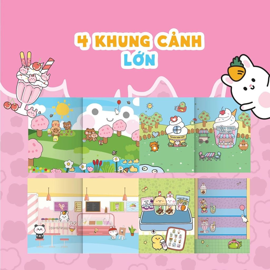 Chúng Mình Cùng Chơi Nhé - Boba Sticker Book-100+ Sticker Dễ Thương