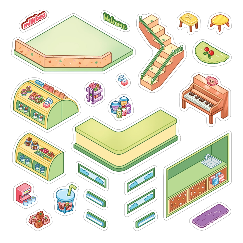Bóc Dán 3D - Tiệm Trà Sữa Baby Three