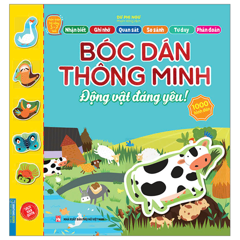Hoàn Thiện Kỹ Năng 3-7 Tuổi - Bóc Dán Hình Thông Minh - Động Vật Đáng Yêu