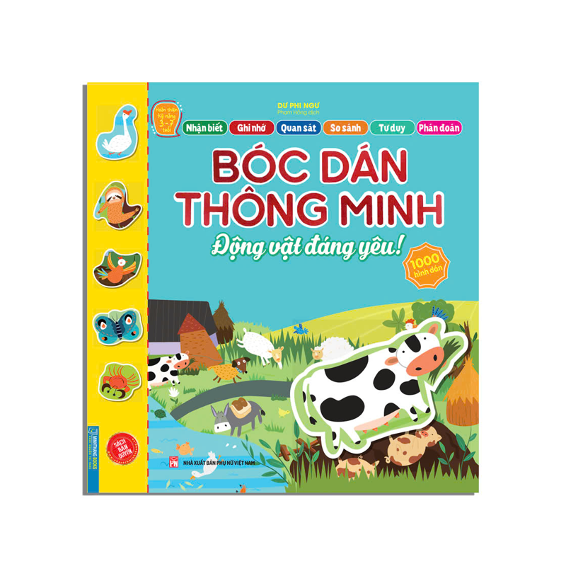 Hoàn Thiện Kỹ Năng 3-7 Tuổi - Bóc Dán Hình Thông Minh - Động Vật Đáng Yêu