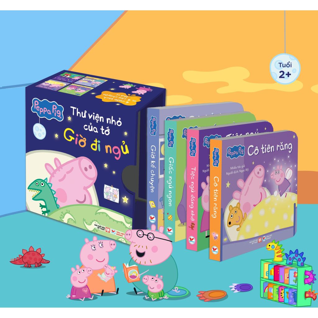 Hộp Sách Peppa Pig - Thư Viện Của Tớ - Thư Viện Nhỏ Của Tớ - Giờ Đi Ngủ (Bộ 4 Cuốn)
