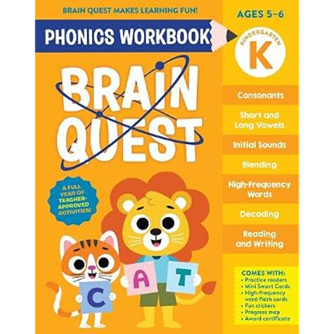 Brain Quest Phonics Workbook: Kindergarten