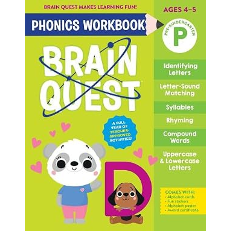 Brain Quest Phonics Workbook: Pre-Kindergarten