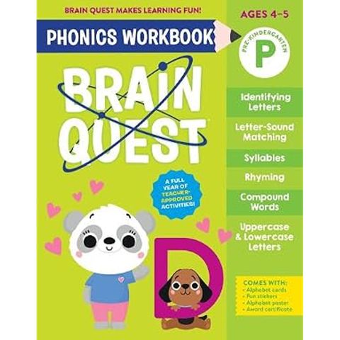 Brain Quest Phonics Workbook: Pre-Kindergarten