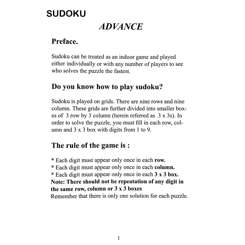 Brain Twister Sudoku Advance