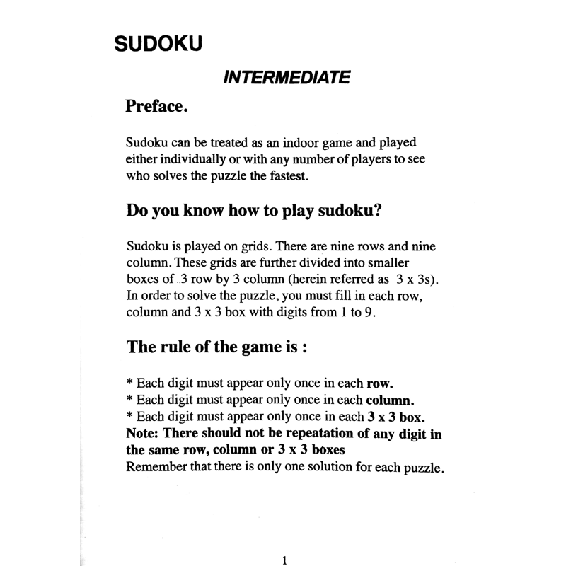 Brain Twister Sudoku Intermediate