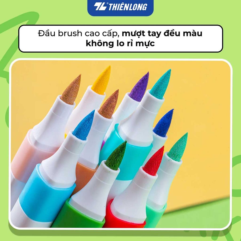 Hộp Bút Lông Màu Acrylic Markers Thiên Long Đầu Brush ACM-C022 36+6 Màu