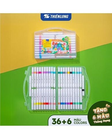 Hộp 36+6 Bút Lông Màu Đầu Brush Thiên Long Acrylic Markers ACM-C022