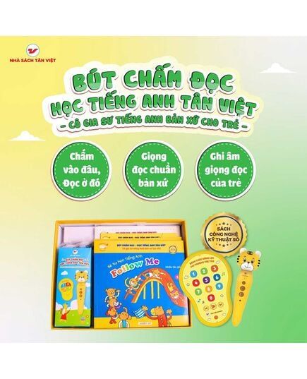 Boxset Bút Chấm Đọc Học Tiếng Anh Tân Việt - Cô Gia Sư Tiếng Anh Bản Xứ Cho Trẻ