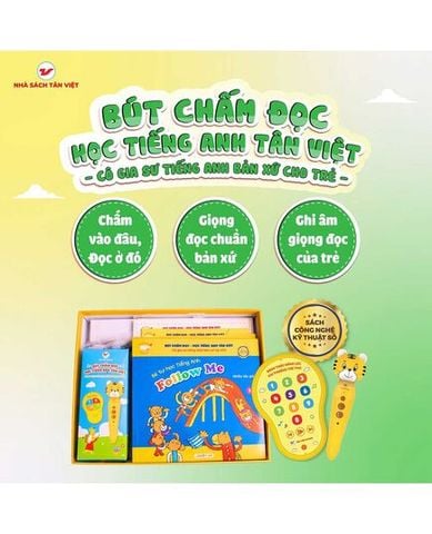 Boxset Bút Chấm Đọc Học Tiếng Anh Tân Việt - Cô Gia Sư Tiếng Anh Bản Xứ Cho Trẻ