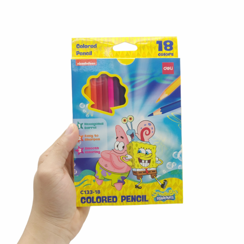 Deli - Hộp Bút Chì 18 Màu Hình Bọt Biển EC133-18
