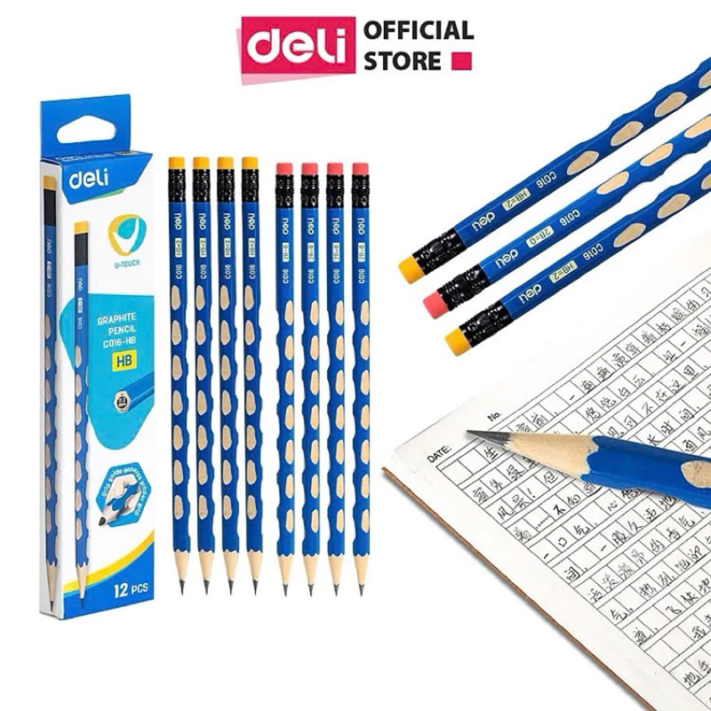 Deli - Bút Chì Lục Giác Màu Xanh EC016-2B