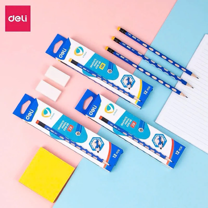 Deli - Bút Chì Lục Giác Màu Xanh EC016-2B