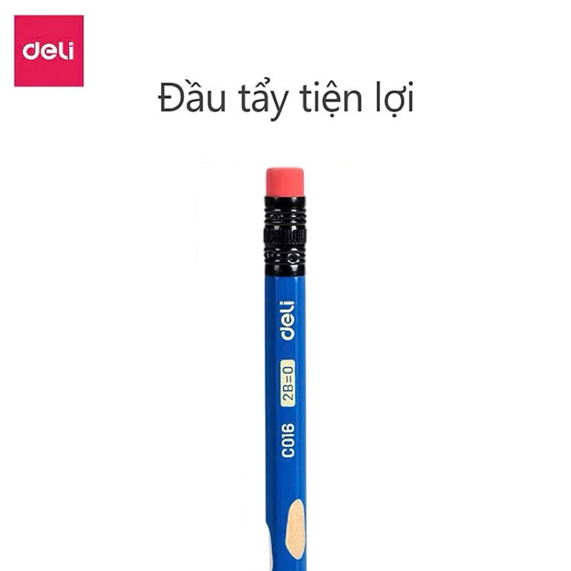 Deli - Bút Chì Lục Giác Màu Xanh EC016-2B