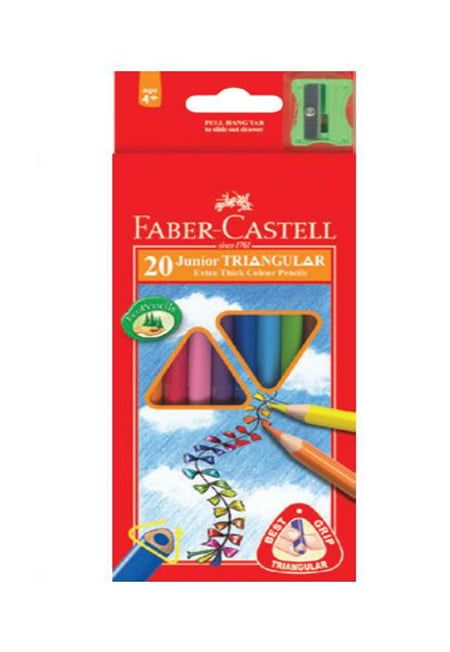 Bút Chì Màu Faber Castell Junior Triangular (Hộp 20 Màu Dài + Chuốt)