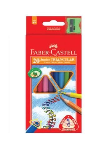 Bút Chì Màu Faber Castell Junior Triangular (Hộp 20 Màu Dài + Chuốt)
