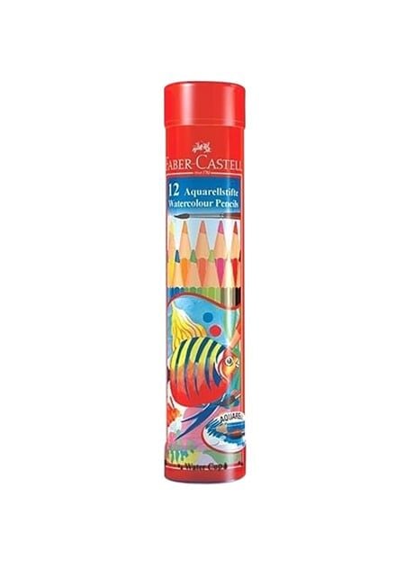 Bút Chì Màu Nước Faber Castell Fish (Hộp Thiếc 12 Màu Dài)