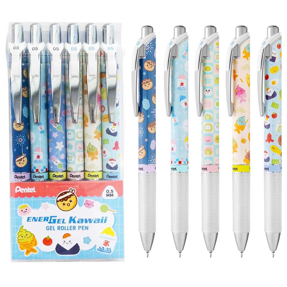 Pentel Energel Kawaii Bút Bi Gel 0.5mm Snacks Mực Xanh