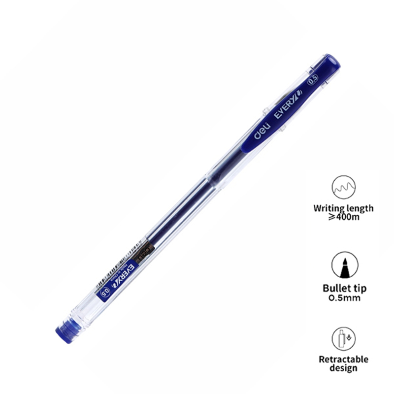 Bút Gel Deli 0.5mm Màu Đen EG65-BK