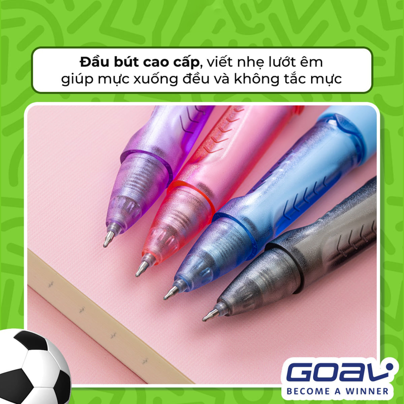 Bút Gel Thiên Long Gel-052 Đen-Cán Đen Goal