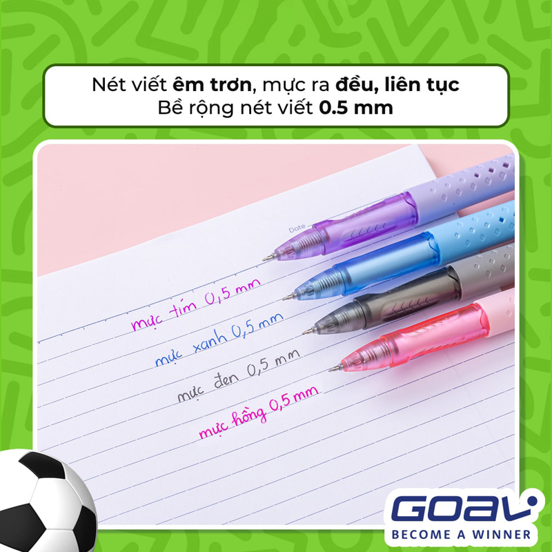 Bút Gel Thiên Long Gel-052 Tím-Cán Tím Goal