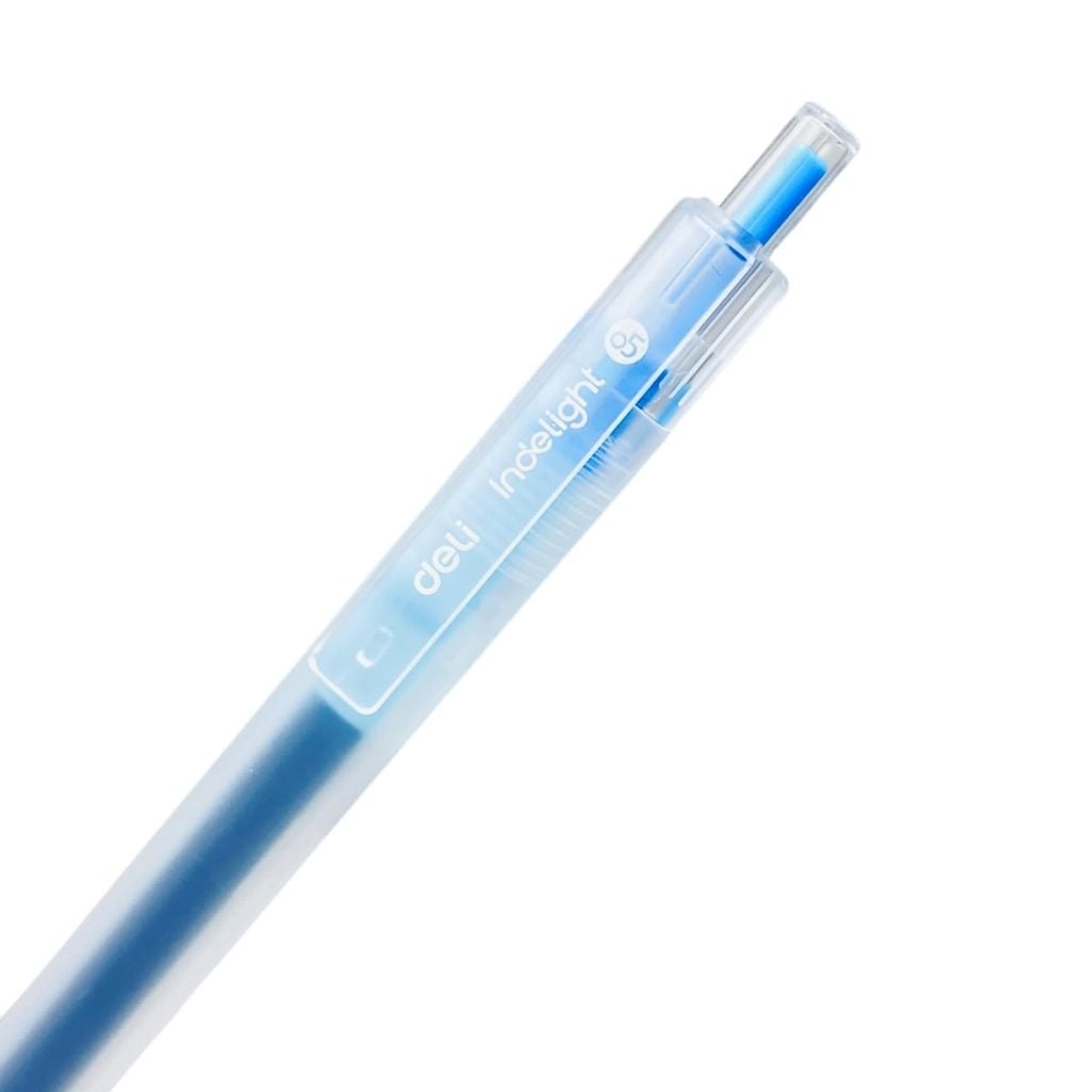 Deli - Bút Gel Bấm 0.5mm Màu Xanh Lam EG118-PB